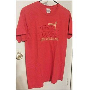 NEW ORLEANS FRENCH QUARTER EMBROIDERED T SHIRT RED (Size Medium)